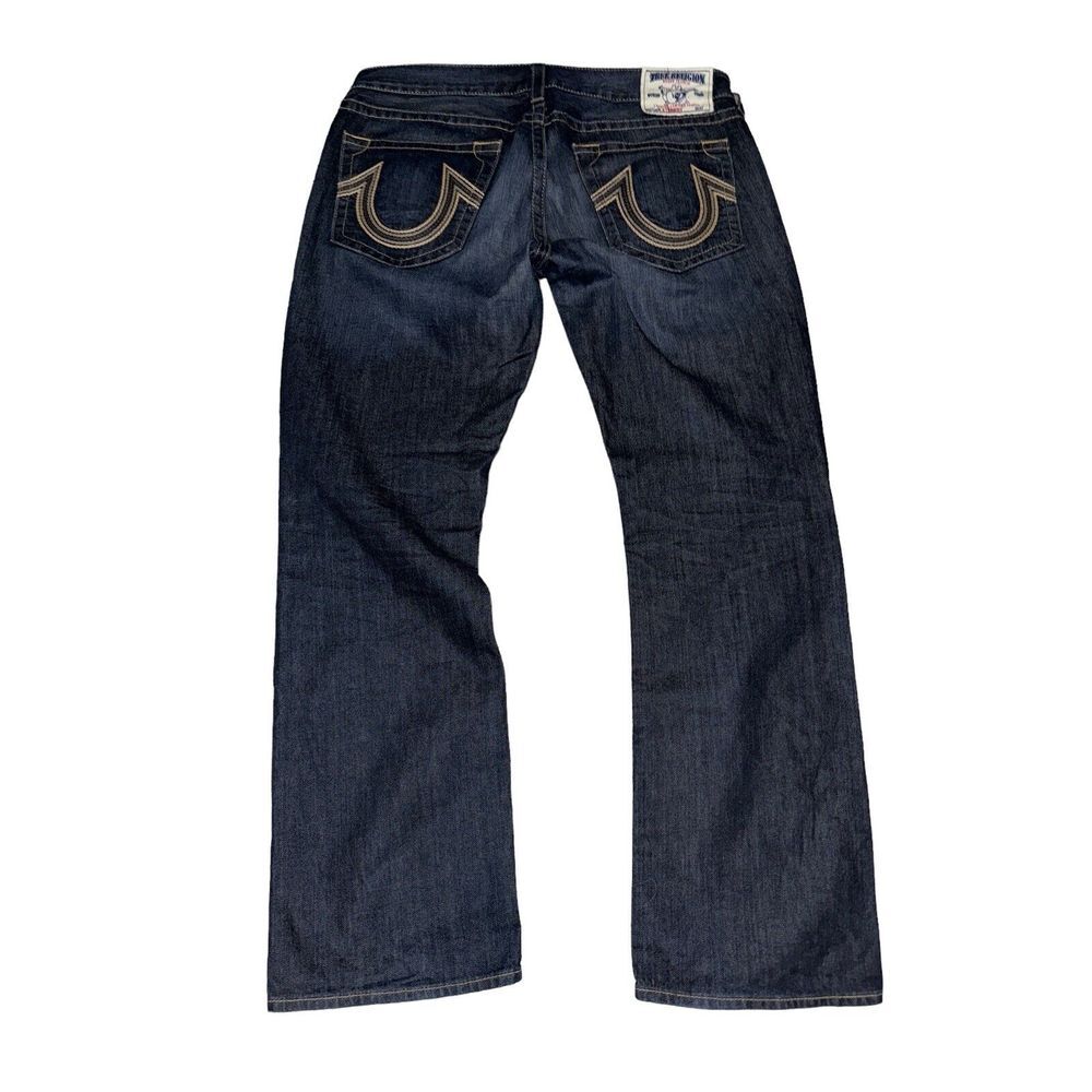 True Religion Y2K Denim Jeans Mens 38 X34 Shade Q Straight Dark Wash‎ MDE800L17